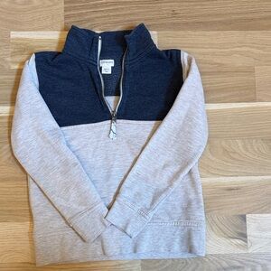 Crewcuts boys navy and tan half zip